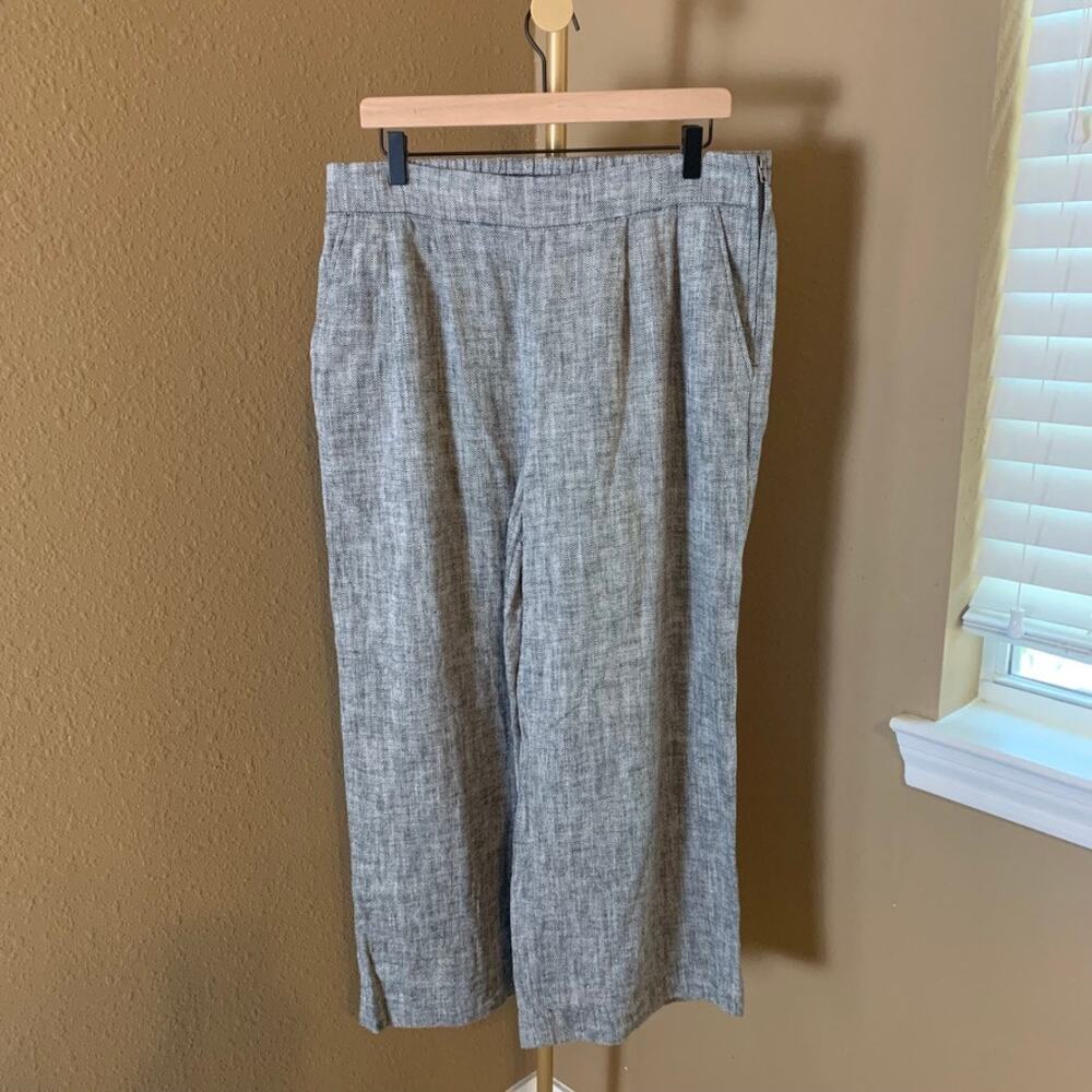 Rachel Comey for Target Linen Herringbone Wide Leg Pants Size 14 Tweed Gray